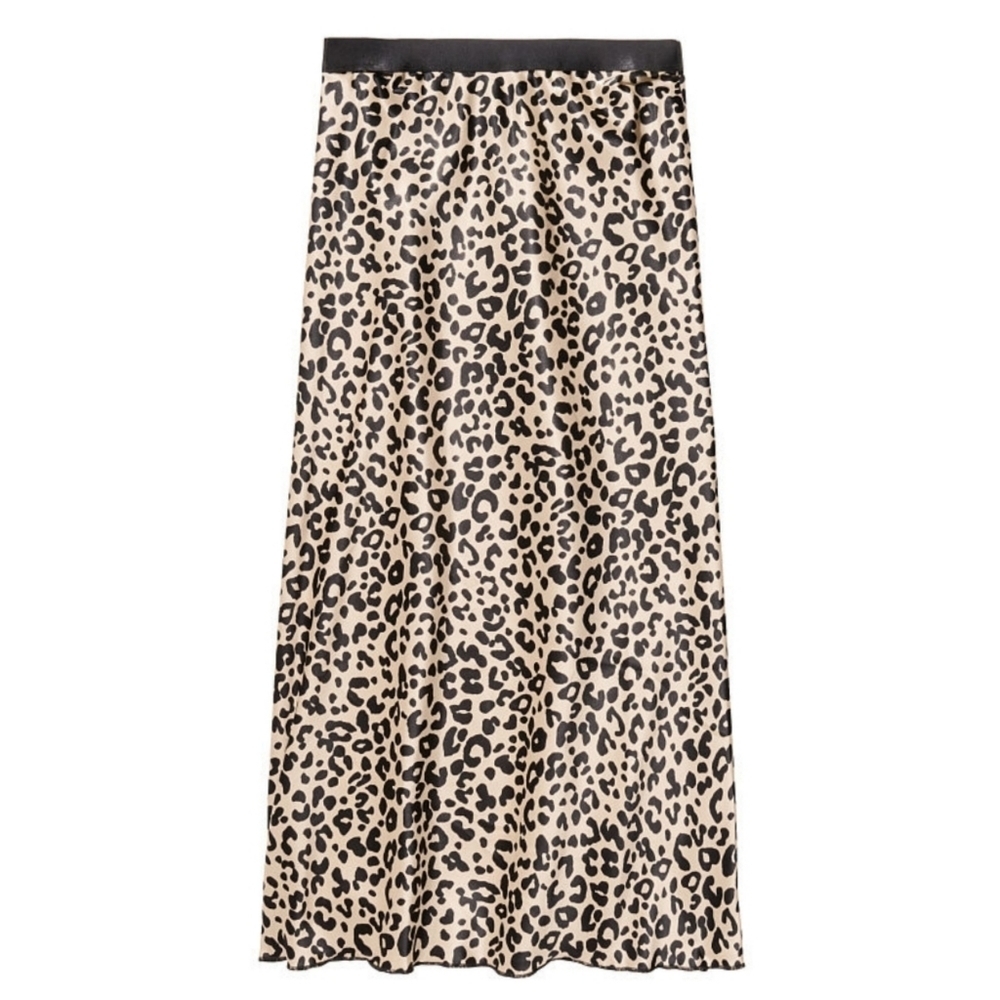 Victoria’s Secret x Knit Riot ✦ Satin Leopard Skirt ✦ Elastic Waist Mini XS NWT